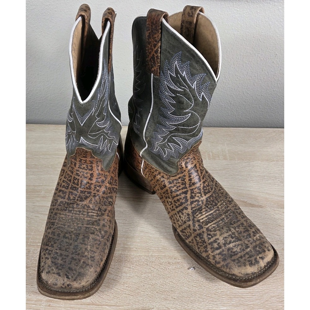 Cody James Western Cowboy Boots Distressed Brown Leather Men's 11D Square Toe